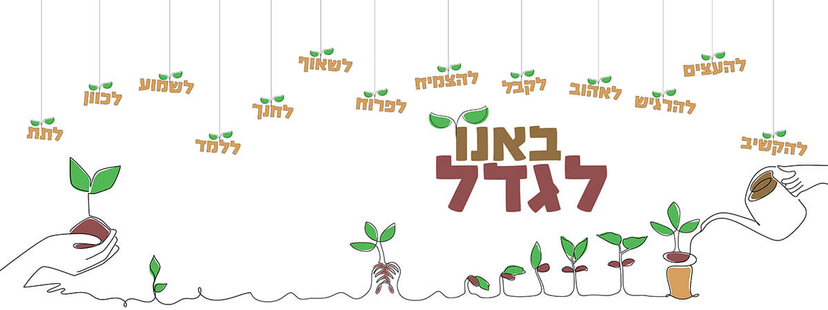 קיר כניסה / מעבר מרהיב ומיוחד, נותן כוח ומחזק המדבר על רצון המוסד להצמיח ולגדל את התלמידים הפורחים נותן אמון שלם וכוח להורי התלמידים