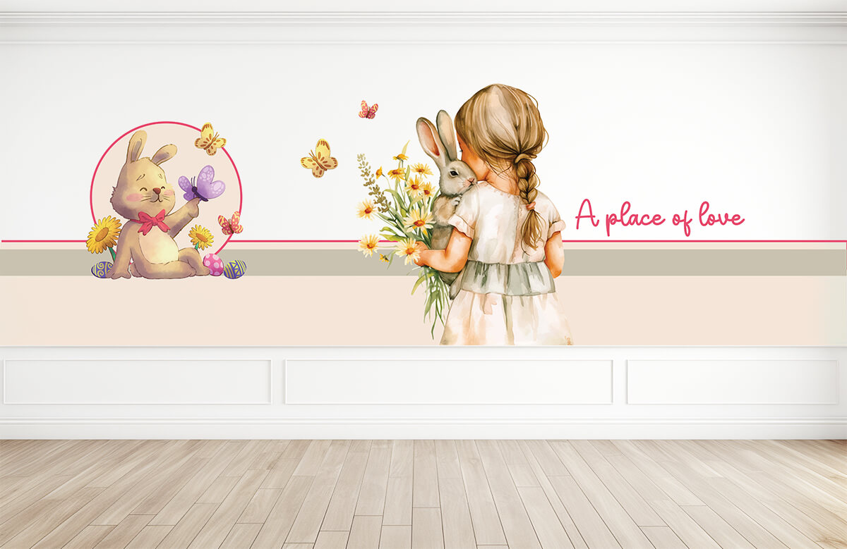 קיר כניסה / מעבר מרהיב משרה רוגע, נעים ורך לעין.